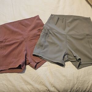 Women's Gray and Brown Shorts